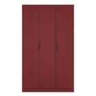 Welcome Furniture Ltd Hong Kong Tall Triple Mirror Wardrobe in Red Matt - Ready Assembled