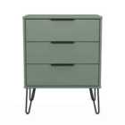 Welcome Furniture Ltd Hong Kong 3 Drawer Midi Chest in Reed Green - Ready Assembled