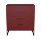 Welcome Furniture Ltd Hong Kong 4 Drawer Chest in Red Matt - Ready Assembled