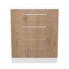 Welcome Furniture Ltd Worcester 4 Drawer Chest in Slat Effect & White - Ready Assembled