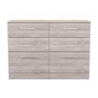 Welcome Furniture Ltd Worcester 6 Drawer Wide Chest in Grey Oak - Ready Assembled