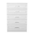 Welcome Furniture Ltd Dorset 5 Drawer Chest in Signature White - Ready Assembled