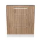 Welcome Furniture Ltd Worcester 3 Drawer Deep Chest in Slat Effect & White - Ready Assembled