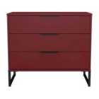Welcome Furniture Ltd Hong Kong 3 Drawer Chest in Red Matt - Ready Assembled