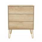 Welcome Furniture Ltd Hong Kong 3 Drawer Midi Chest in Nebraska Oak - Ready Assembled