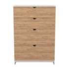 Welcome Furniture Ltd Bora 4 Drawer Deep Chest in Gold Craft Oak & Kashmir - Ready Assembled