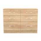 Welcome Furniture Ltd Avon 6 Drawer Wide Chest in Nebraska Oak - Ready Assembled