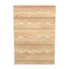Welcome Furniture Ltd Avon 4 Drawer Deep Chest in Nebraska Oak - Ready Assembled