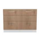 Welcome Furniture Ltd Worcester 6 Drawer Wide Chest in Slat Effect & White - Ready Assembled