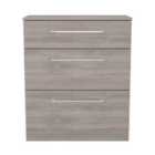 Welcome Furniture Ltd Worcester 3 Drawer Deep Chest in Grey Oak - Ready Assembled