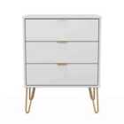 Welcome Furniture Ltd Hong Kong 3 Drawer Midi Chest in White Matt - Ready Assembled