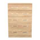 Welcome Furniture Ltd Avon 5 Drawer Chest in Nebraska Oak - Ready Assembled