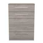 Welcome Furniture Ltd Worcester 5 Drawer Chest in Grey Oak - Ready Assembled