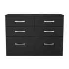 Welcome Furniture Ltd Avon 6 Drawer Wide Chest in Black - Ready Assembled