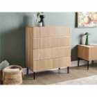 Beliani 4 Drawer Chest BLYTHE Natural Ash Wood