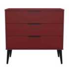 Welcome Furniture Ltd Hong Kong 3 Drawer Chest in Red Matt - Ready Assembled
