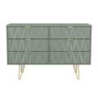 Welcome Furniture Ltd Diamond 6 Drawer Wide Chest in Reed Green - Ready Assembled