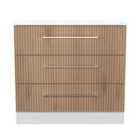 Welcome Furniture Ltd Worcester 3 Drawer Chest in Slat Effect & White - Ready Assembled