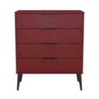 Welcome Furniture Ltd Hong Kong 4 Drawer Chest in Red Matt - Ready Assembled