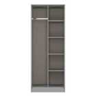 Welcome Furniture Ltd Diamond Tall Open Wardrobe in Dusk Grey - Ready Assembled