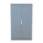 Welcome Furniture Ltd Plymouth Double Midi Wardrobe in Denim Blue - Ready Assembled
