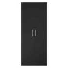 Welcome Furniture Ltd Avon Double Wardrobe in Black - Ready Assembled