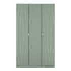 Welcome Furniture Ltd Diamond Tall Triple Mirror Wardrobe in Reed Green - Ready Assembled