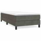 vidaXL Box Spring Bed Frame Dark Grey 90X190 cm 3Ft Single Velvet