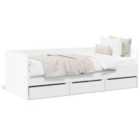 vidaXL Daybed With Drawers Without Mattress White 90X200 cm