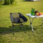 Garden Sanctuary Portable Rectangular Foldable Camping Chair - Black