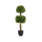 Costway 100 Cm Artificial Boxwood Topiary Ball Tree With Cement-filled Plastic Pot