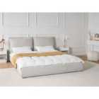 Beliani Bed Fabric BAJONNA 180 x 200 cm (EU Super King) Light Grey