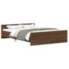 vidaXL Bed Frame Without Mattress Brown Oak 120X200 cm