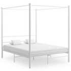 Vidaxl Canopy Bed Frame White Metal 160X200 Cm