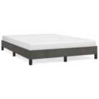 Vidaxl Bed Frame Dark Grey 135X190 Cm 4Ft6 Double Velvet