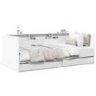 vidaXL Daybed With Drawers Without Mattress White 90X190 cm Single