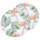 Beliani Set of 2 Outdoor Cushions TORRAZZO 40 x 40 cm White Plant Pattern