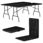 Harbour Housewares Folding Camping Picnic Tables - 180cm (6ft) - Black - Pack of 2
