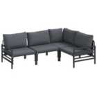 vidaXL Garden Sofa Set with Cushion 4 pcs Anthracite Steel
