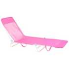 Beliani Sun Lounger Kastoria Reclining Metal Fuchsia Pink