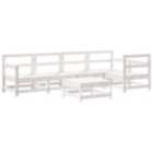 vidaXL 6 Piece Garden Lounge Set White Solid Wood Pine