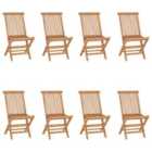 vidaXL Folding Garden Chairs 8 pcs Solid Teak Wood