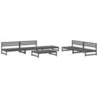 vidaXL 6 Piece Garden Lounge Set Grey Solid Wood Pine