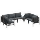vidaXL Garden Sofa Set with Cushion 6 pcs Anthracite Steel