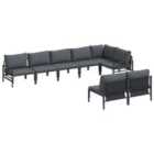 vidaXL Garden Sofa Set with Cushion Anthracite Steel