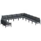 vidaXL Garden Sofa Set with Cushion Anthracite Steel