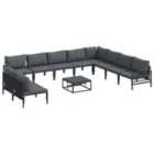 vidaXL Garden Sofa Set Anthracite Steel