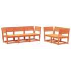 vidaXL 5 Piece Garden Sofa Set Wax Brown Solid Wood Pine