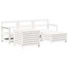 vidaXL 5 Piece Garden Sofa Set White Solid Wood Pine