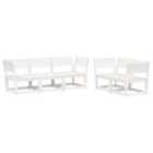 vidaXL 5 Piece Garden Sofa Set White Solid Wood Pine